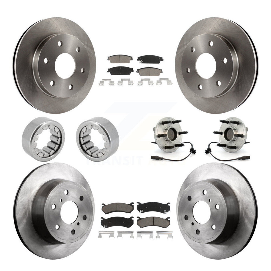 Front Rear Hub Bearing Disc Brake Rotor Pads Shoe Kit (10Pc) For Chevrolet Silverado 1500 KBB-119632