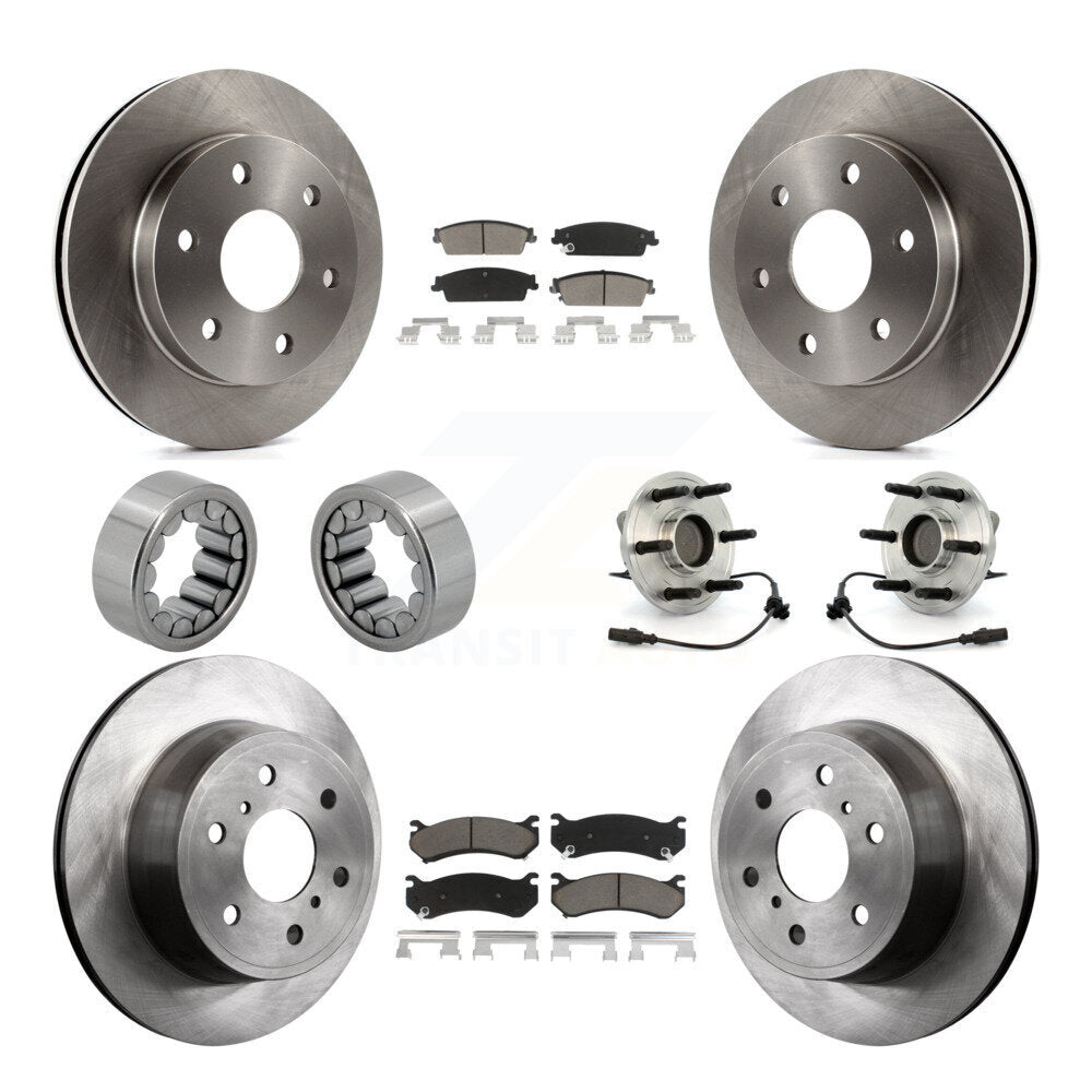 Front Rear Hub Bearing Disc Brake Rotor Pads Shoe Kit (10Pc) For Chevrolet Silverado 1500 KBB-119633