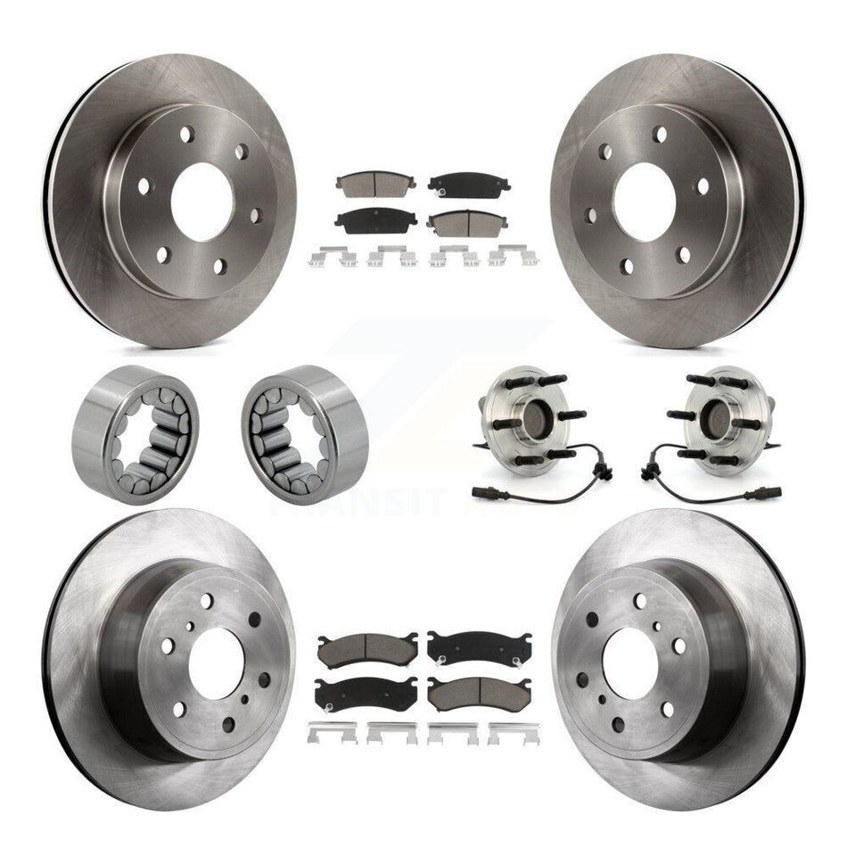 Front Rear Hub Bearing Disc Brake Rotor Pads Shoe Kit (10Pc) For Chevrolet Silverado 1500 KBB-119633