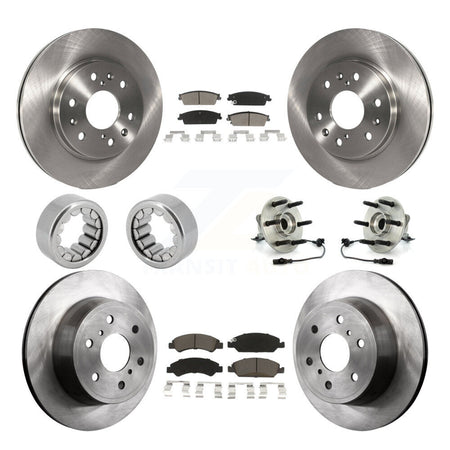 Front Rear Hub Bearing Brake Rotor & Pad Shoe Kit (10Pc) For Chevrolet Silverado 1500 GMC KBB-119634