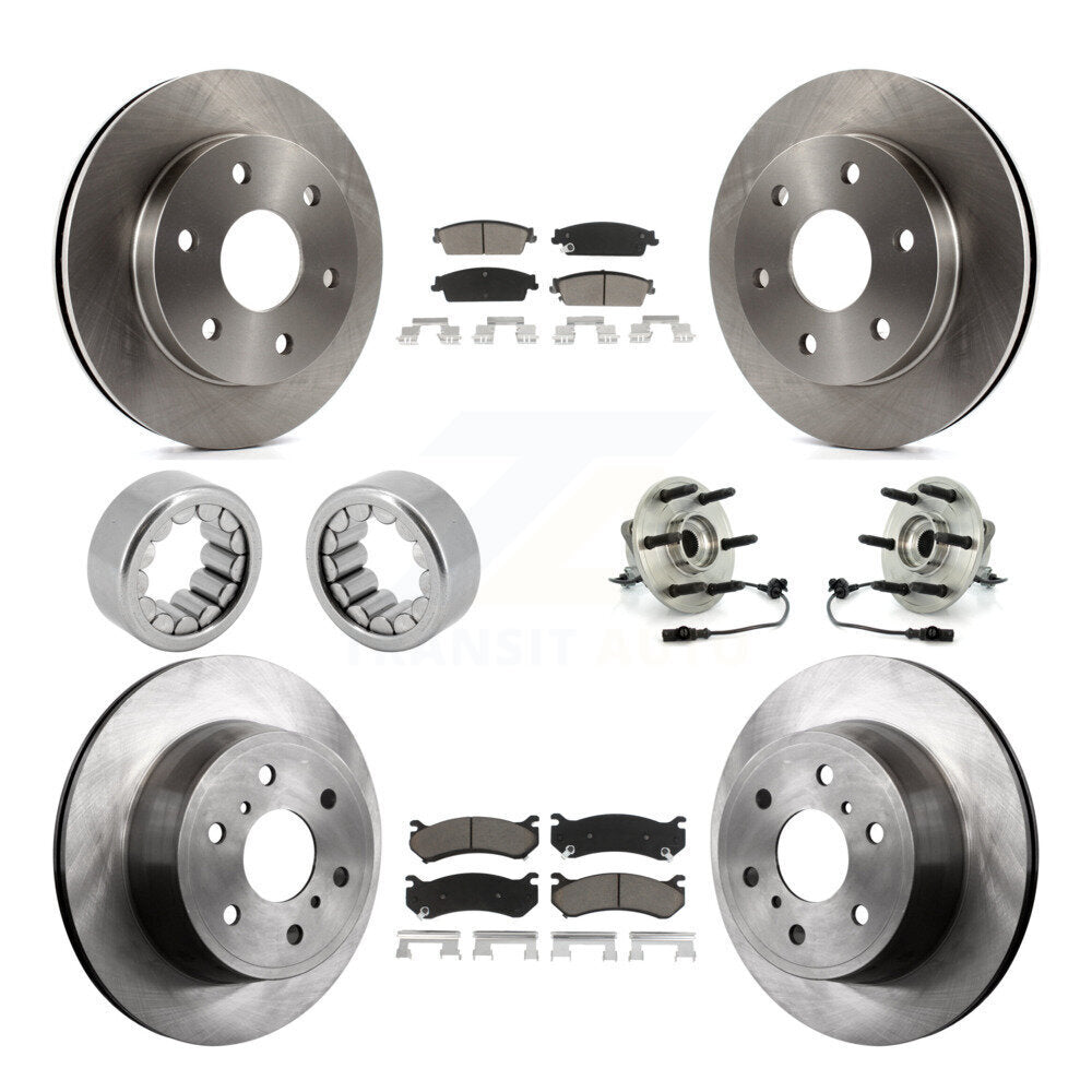 Front Rear Hub Bearing Disc Brake Rotor Pads Shoe Kit (10Pc) For Chevrolet Silverado 1500 KBB-119636