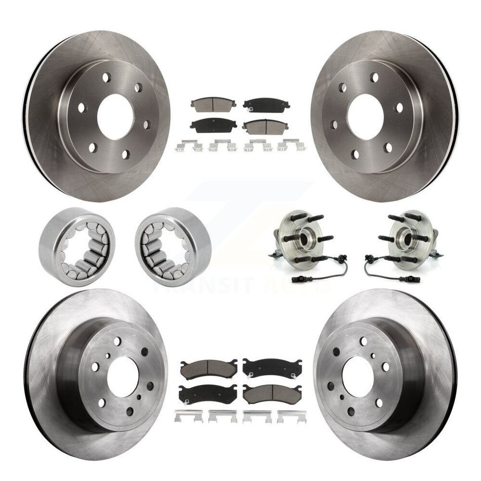 Front Rear Hub Bearing Disc Brake Rotor Pads Shoe Kit (10Pc) For Chevrolet Silverado 1500 KBB-119636
