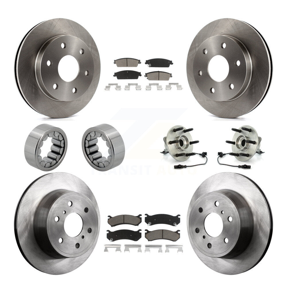 Front Rear Hub Bearing Disc Brake Rotor Pads Shoe Kit (10Pc) For Chevrolet Silverado 1500 KBB-119637