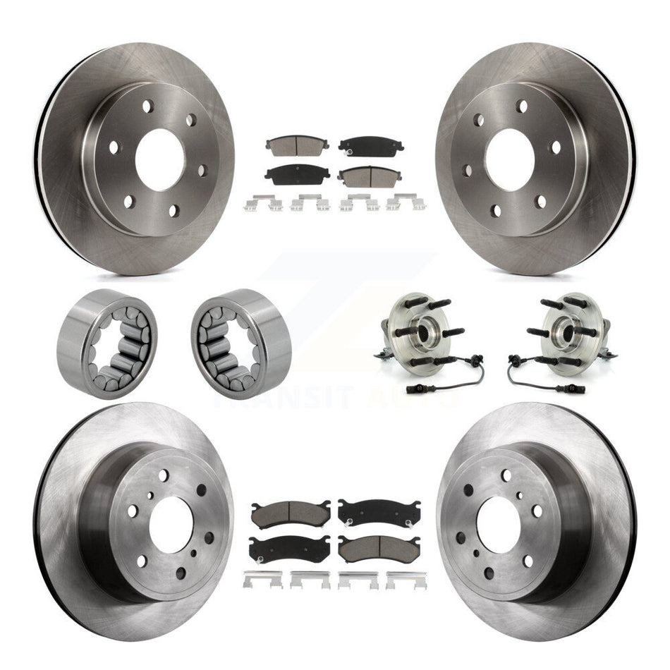 Front Rear Hub Bearing Disc Brake Rotor Pads Shoe Kit (10Pc) For Chevrolet Silverado 1500 KBB-119637