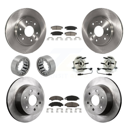 Front Rear Hub Bearing Brake Rotor & Pad Shoe Kit (10Pc) For Chevrolet Avalanche Cadillac KBB-119639