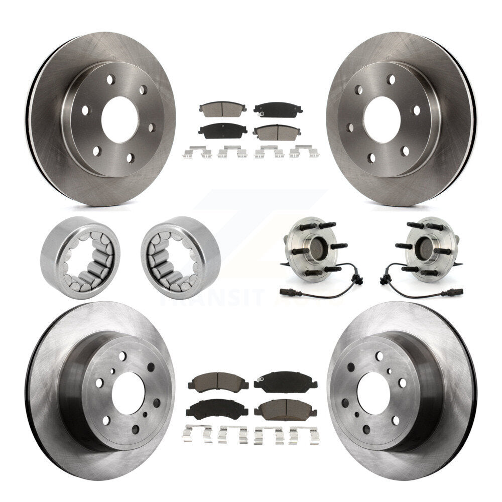 Front Rear Wheel Hub Bearing Disc Brake Rotor And Pad Shoe Kit (10Pc) For GMC Sierra 1500 KBB-119640