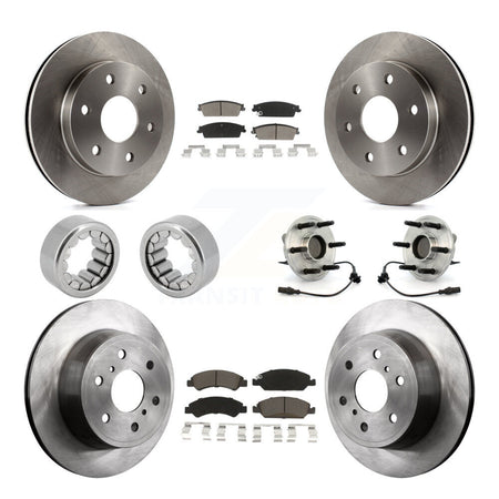 Front Rear Wheel Hub Bearing Disc Brake Rotor And Pad Shoe Kit (10Pc) For GMC Sierra 1500 KBB-119640