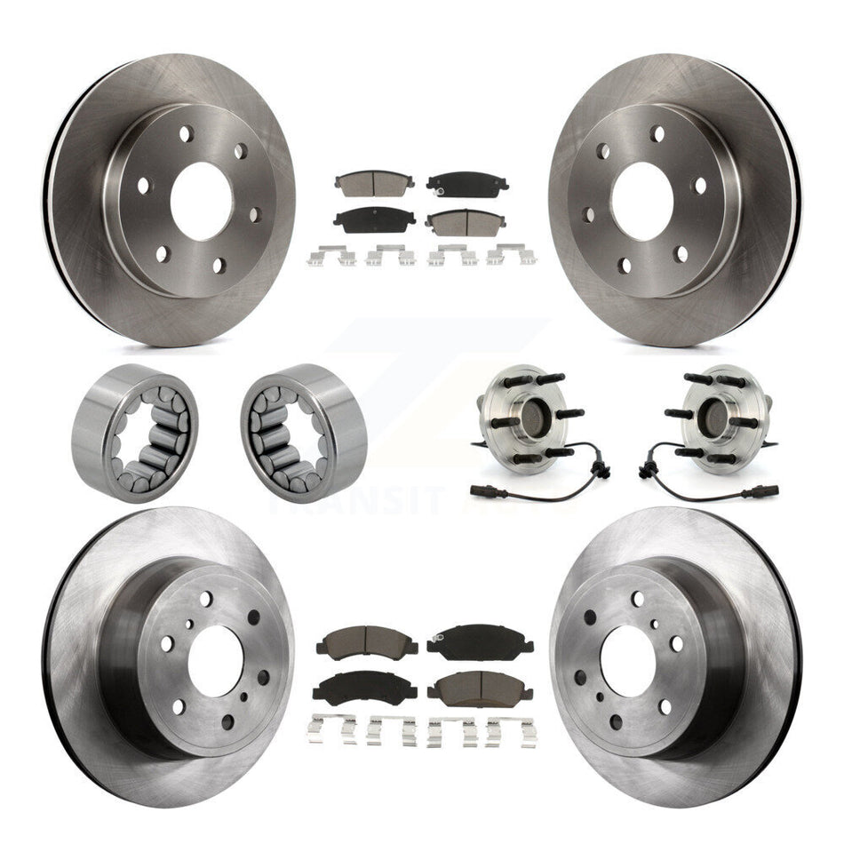 Front Rear Wheel Hub Bearing Disc Brake Rotor And Pad Shoe Kit (10Pc) For GMC Sierra 1500 KBB-119641