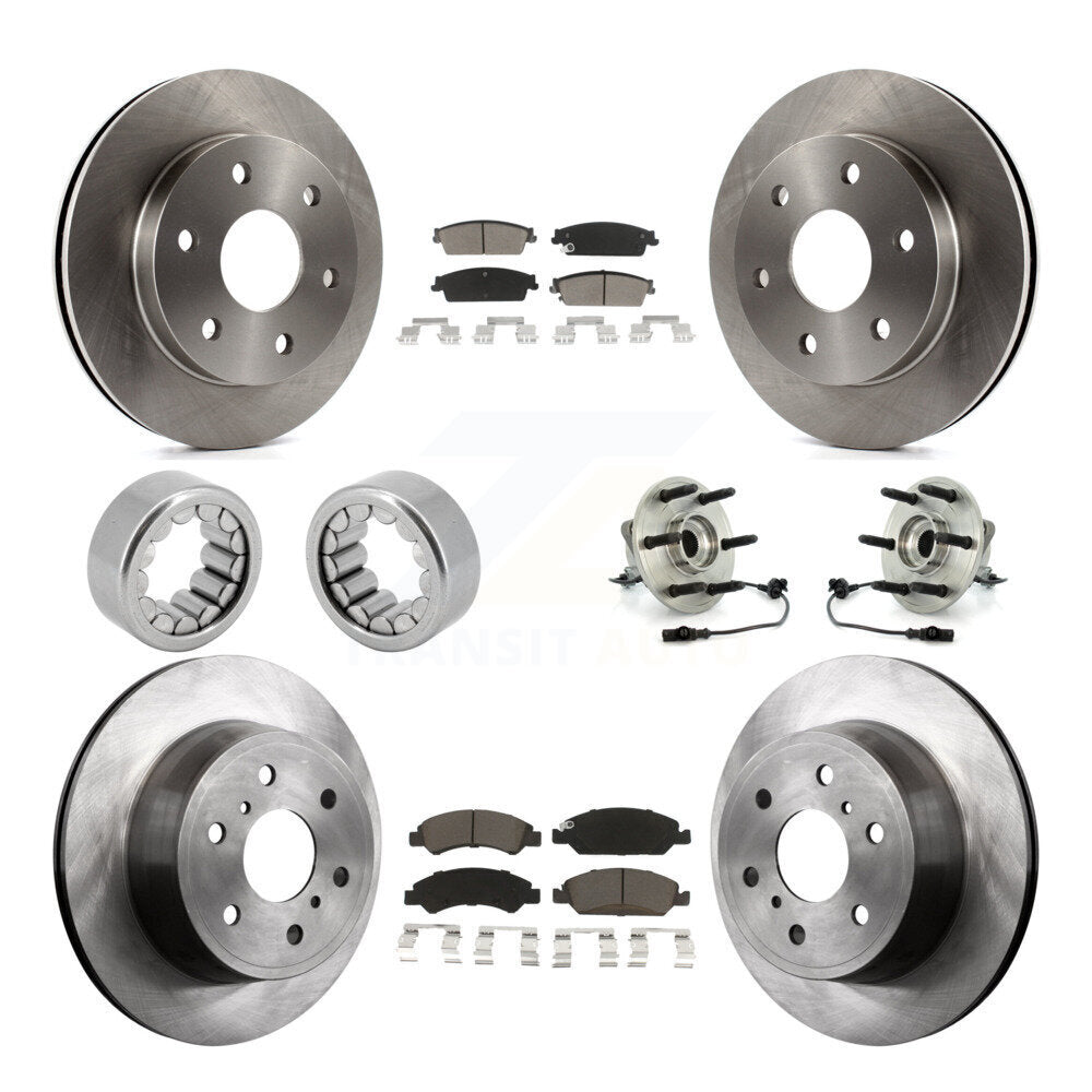 Front Rear Wheel Hub Bearing Disc Brake Rotor And Pad Shoe Kit (10Pc) For GMC Sierra 1500 KBB-119642