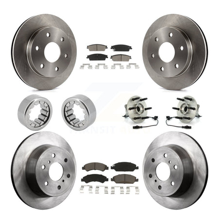 Front Rear Wheel Hub Bearing Disc Brake Rotor And Pad Shoe Kit (10Pc) For GMC Sierra 1500 KBB-119642