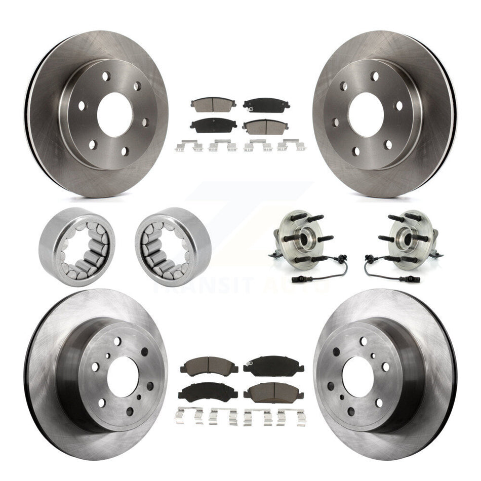 Front Rear Wheel Hub Bearing Disc Brake Rotor And Pad Shoe Kit (10Pc) For GMC Sierra 1500 KBB-119642