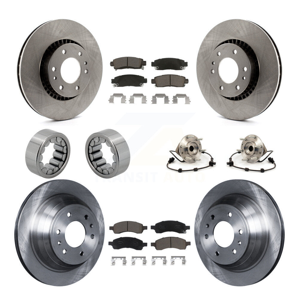 Front Rear Hub Bearing Brake Rotor & Pad Shoe Kit (10Pc) For Chevrolet Trailblazer GMC XL KBB-119666