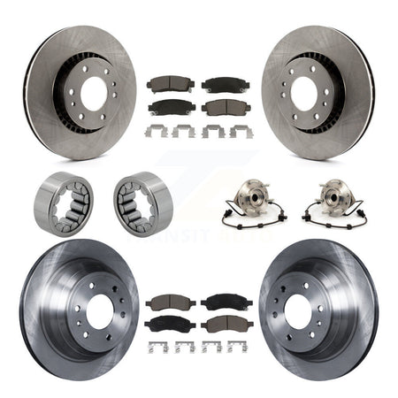 Front Rear Hub Bearing Brake Rotor & Pad Shoe Kit (10Pc) For Chevrolet Trailblazer GMC XL KBB-119666