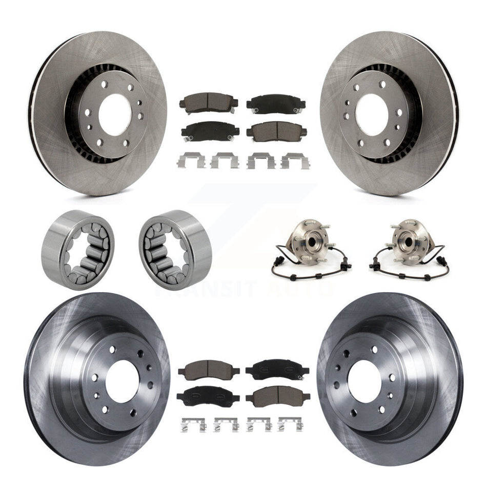 Front Rear Hub Bearing Brake Rotor & Pad Shoe Kit (10Pc) For Chevrolet Trailblazer GMC XL KBB-119666