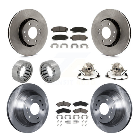 Front Rear Hub Bearing Brake Rotor & Pad Shoe Kit (10Pc) For Chevrolet GMC Trailblazer XL KBB-119667