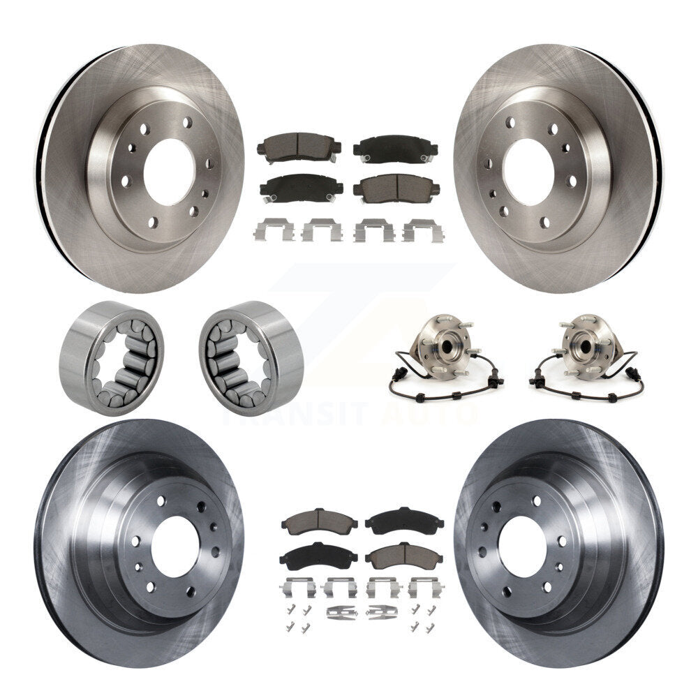 Front Rear Hub Bearing Brake Rotor Pad Shoe Kit (10Pc) For GMC Envoy Chevrolet Oldsmobile KBB-119668