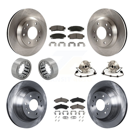 Front Rear Hub Bearing Brake Rotor Pad Shoe Kit (10Pc) For GMC Envoy Chevrolet Oldsmobile KBB-119668