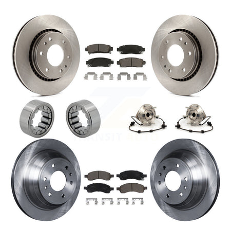 Front Rear Hub Bearing Disc Brake Rotor Pad Shoe Kit (10Pc) For Chevrolet Trailblazer GMC KBB-119669