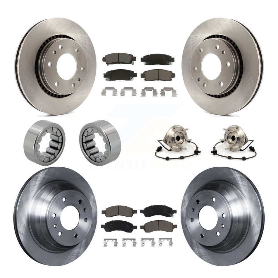 Front Rear Hub Bearing Disc Brake Rotor Pad Shoe Kit (10Pc) For Chevrolet Trailblazer GMC KBB-119669