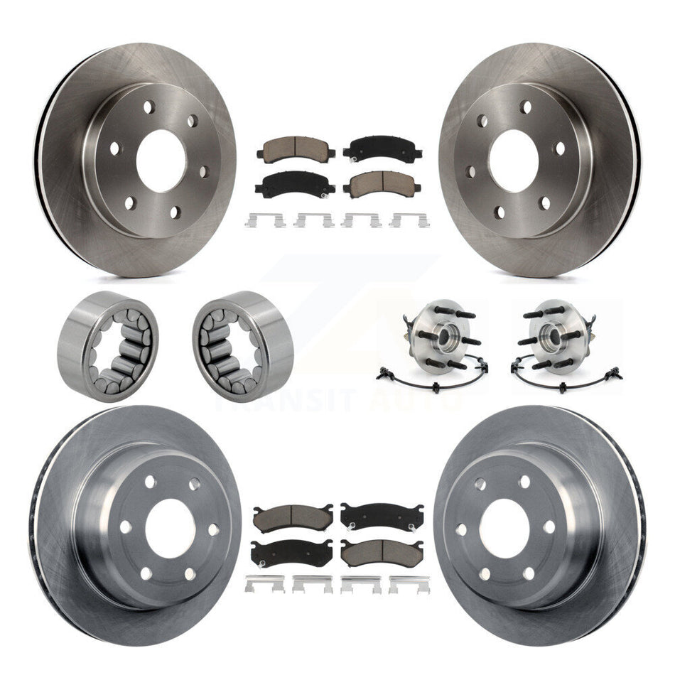 Front Rear Hub Bearing Brake Rotor Pad Shoe Kit (10Pc) For Chevrolet Express 1500 GMC AWD KBB-119686