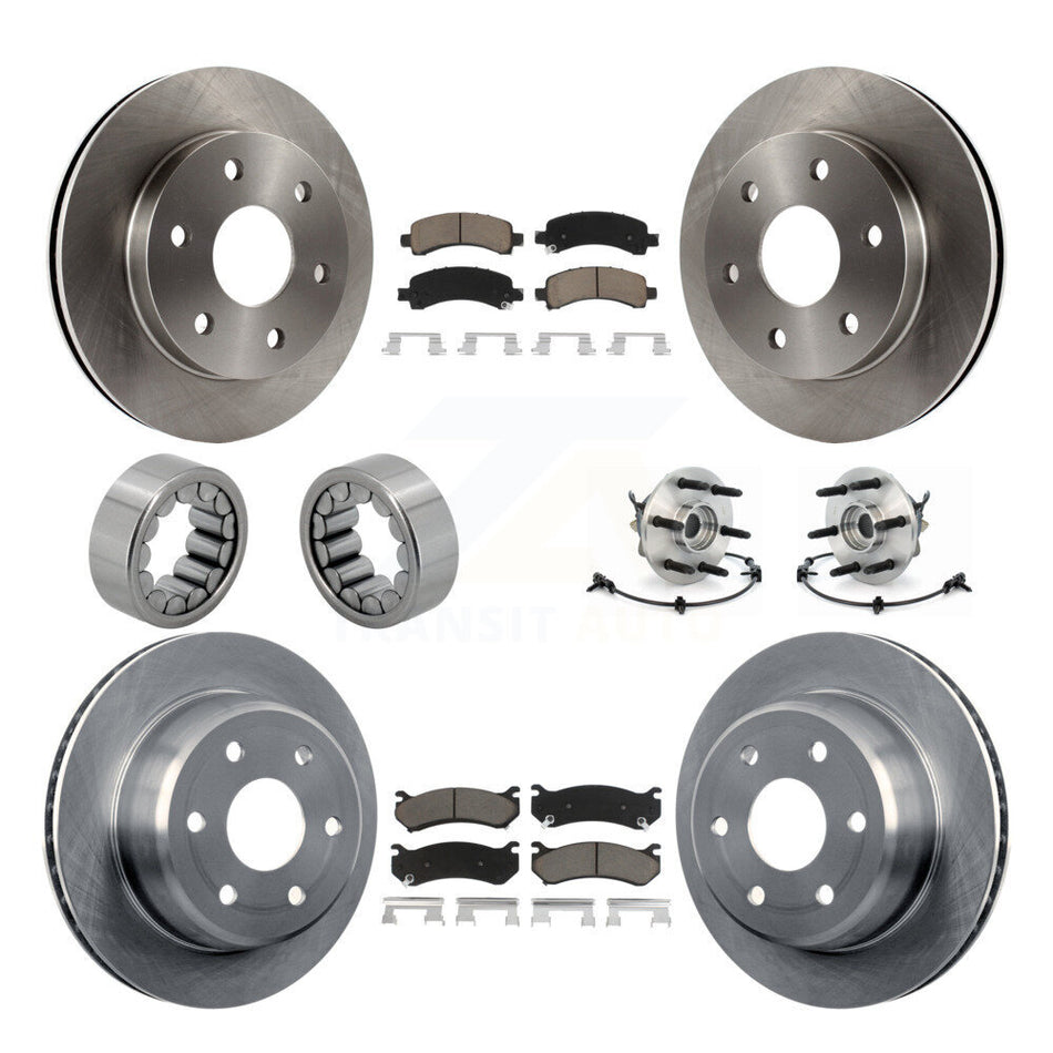 Front Rear Hub Bearing Brake Rotor Pad Shoe Kit (10Pc) For Chevrolet Express 1500 GMC AWD KBB-119686
