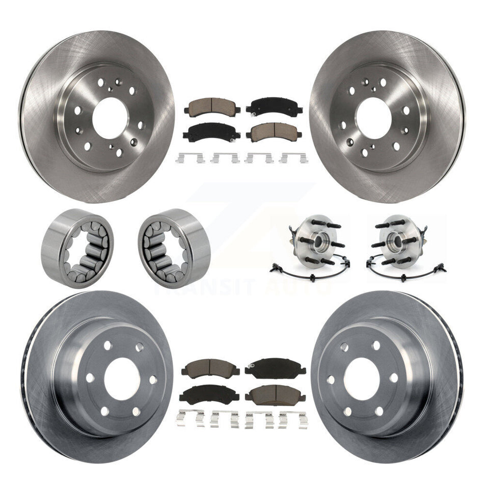 Front Rear Hub Bearing Brake Rotor Pad Shoe Kit (10Pc) For Chevrolet Express 1500 GMC AWD KBB-119687