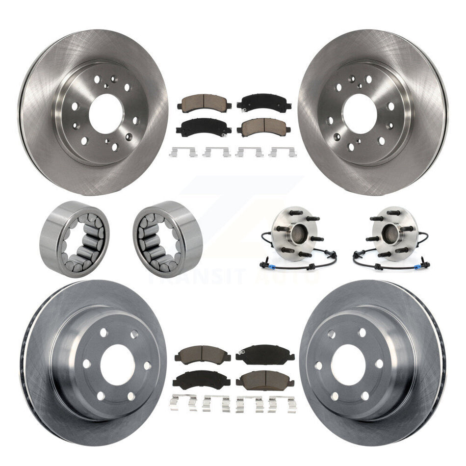 Front Rear Hub Bearing Brake Rotor Pad Shoe Kit (10Pc) For Chevrolet Express 1500 GMC RWD KBB-119688
