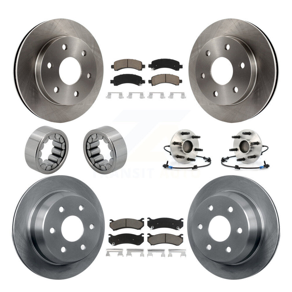 Front Rear Hub Bearing Brake Rotor & Pad Shoe Kit (10Pc) For Chevrolet Avalanche 1500 RWD KBB-119692