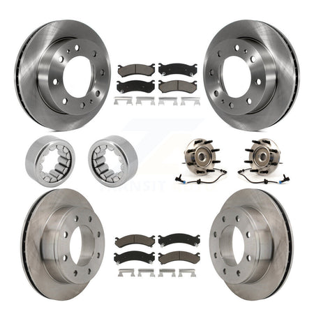 Front Rear Hub Bearing Brake Rotor & Pad Shoe Kit (10Pc) For Hummer H2 Chevrolet Suburban KBB-119705