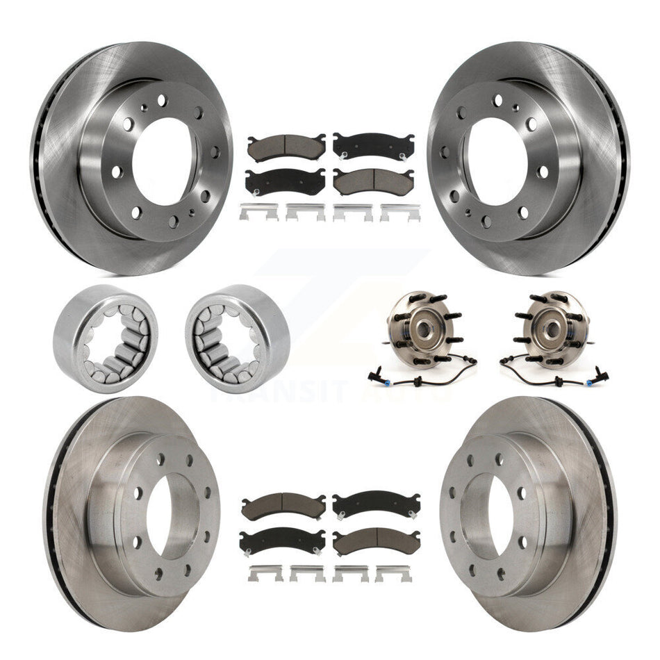 Front Rear Hub Bearing Brake Rotor & Pad Shoe Kit (10Pc) For Hummer H2 Chevrolet Suburban KBB-119705