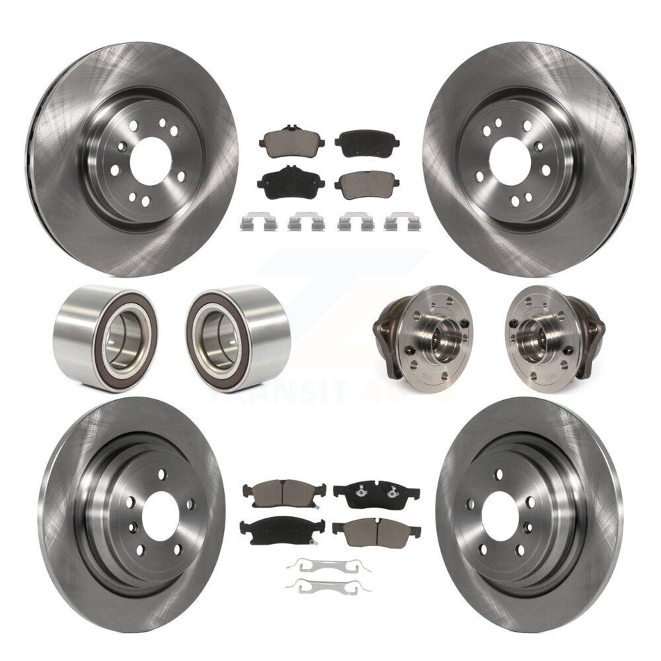 Front Rear Wheel Hub Bearings Assembly Disc Brake Rotors And Ceramic Pads Shoes Kit (10Pc) For Mercedes-Benz ML350 GLE350 ML250 GLE300d KBB-119732