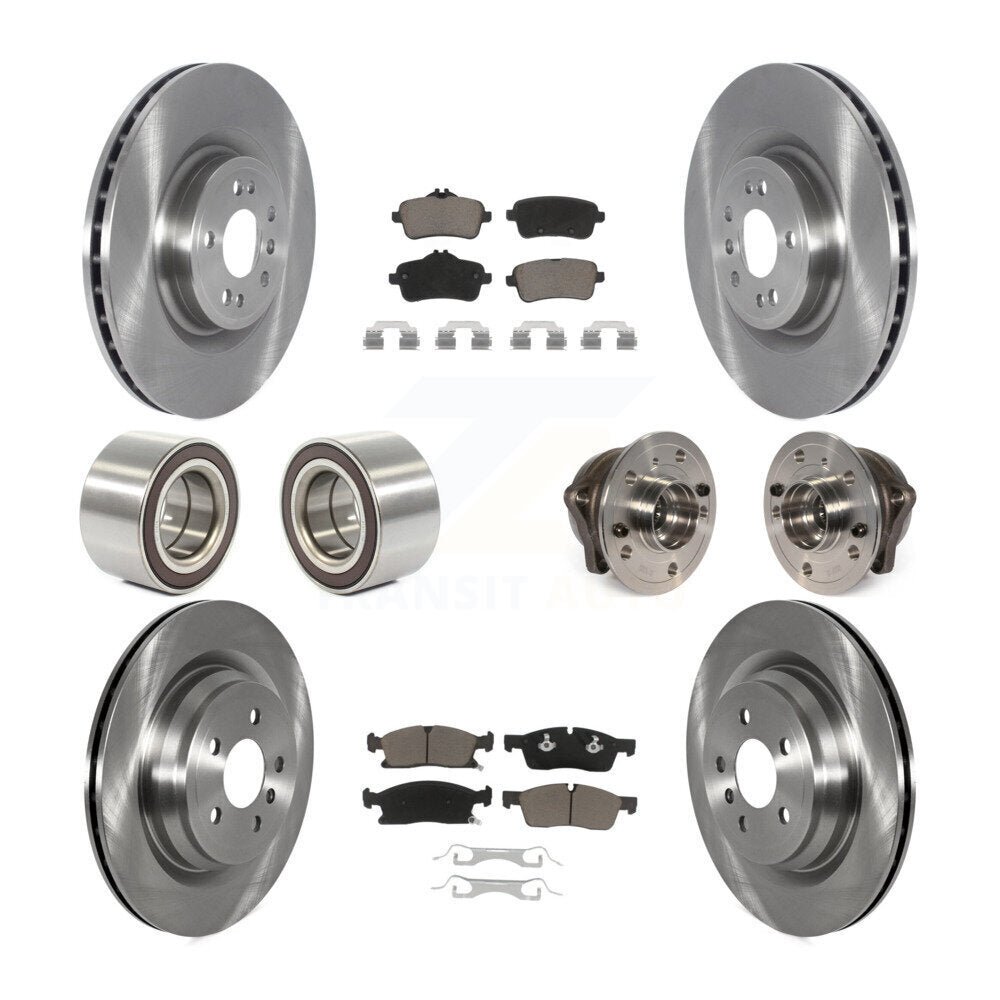 Front Rear Hub Bearing Disc Brake Rotor And Pads Shoe Kit (10Pc) For Mercedes-Benz GLE400 KBB-119735