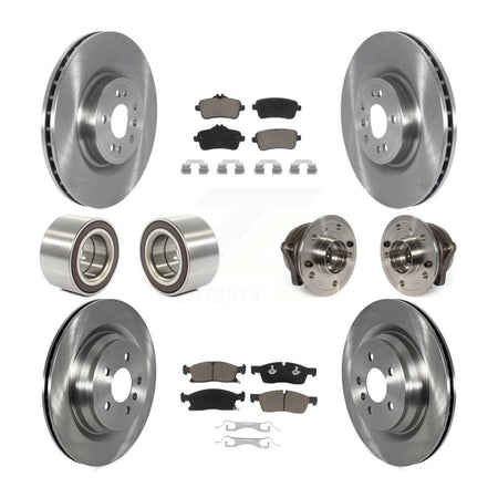 Front Rear Hub Bearing Disc Brake Rotor And Pads Shoe Kit (10Pc) For Mercedes-Benz GLE400 KBB-119735