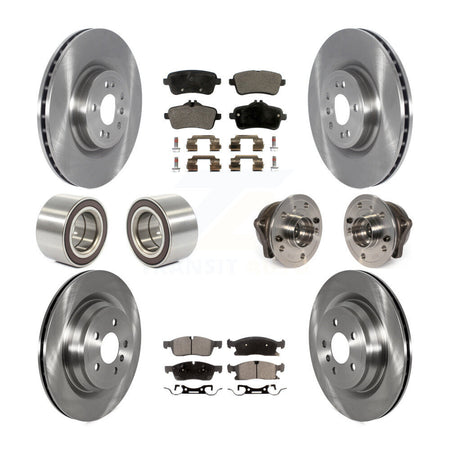 Front Rear Hub Bearing Disc Brake Rotor And Pads Shoe Kit (10Pc) For Mercedes-Benz GLE400 KBB-119768
