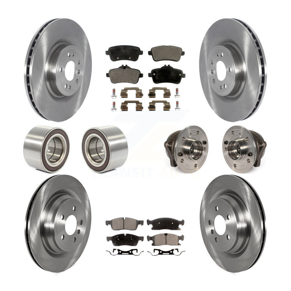 Front Rear Hub Bearing Disc Brake Rotor And Pads Shoe Kit (10Pc) For Mercedes-Benz GLE400 KBB-119768