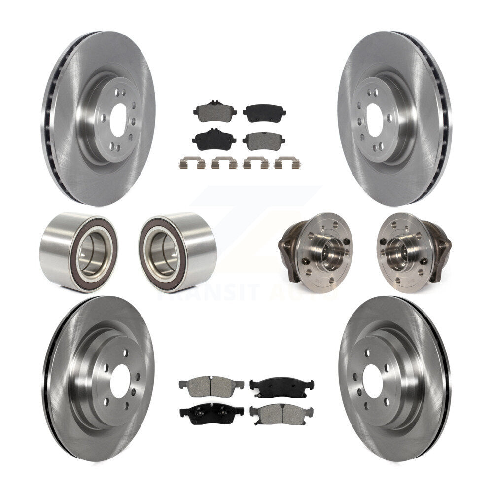 Front Rear Hub Bearing Disc Brake Rotor And Pads Shoe Kit (10Pc) For Mercedes-Benz GLE400 KBB-119790