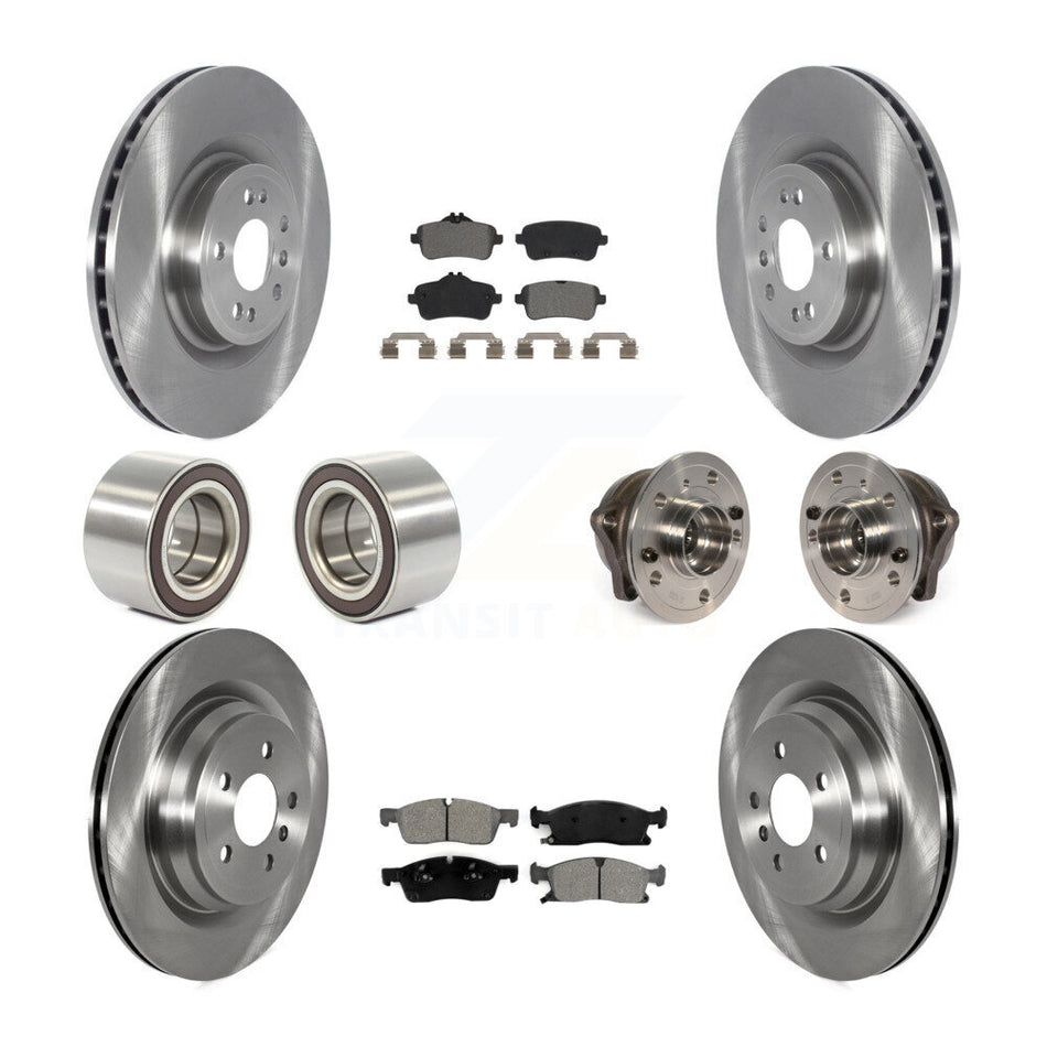 Front Rear Hub Bearing Disc Brake Rotor And Pads Shoe Kit (10Pc) For Mercedes-Benz GLE400 KBB-119790