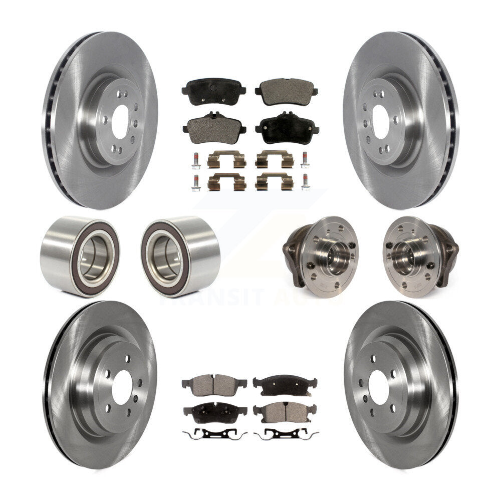 Front Rear Hub Bearing Disc Brake Rotor And Pads Shoe Kit (10Pc) For Mercedes-Benz GLE400 KBB-119822