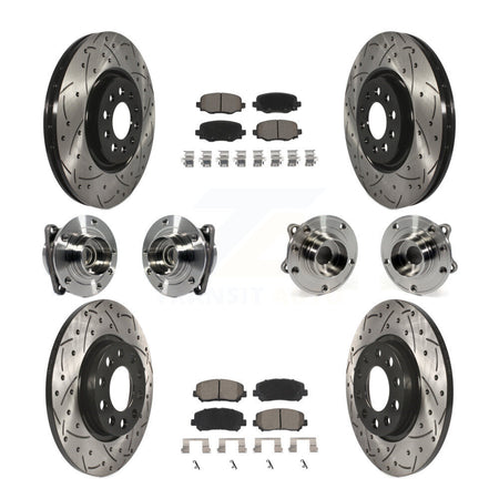Front Rear Hub Bearing Coated Brake Rotor & Pad Kit (10Pc) For 2015-2017 Chrysler 200 FWD KBB-120050