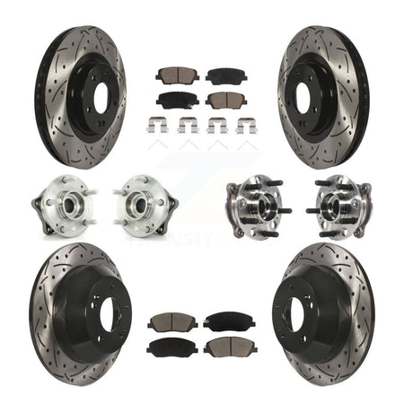 Front Rear Hub Bearing Coated Disc Brake Rotor Pad Kit (10Pc) For Hyundai Santa Fe XL AWD KBB-120057