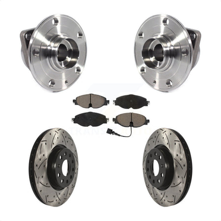 Front Hub Bearing Drill Slot Brake Rotor Pad Kit For Volkswagen Taos GTI Golf Alltrack A3 KBB-120224