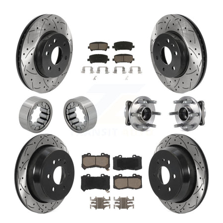 Front Rear Hub Bearing Coated Brake Rotor Pads Shoe Kit (10Pc) For Chevrolet Colorado GMC KBB-120400