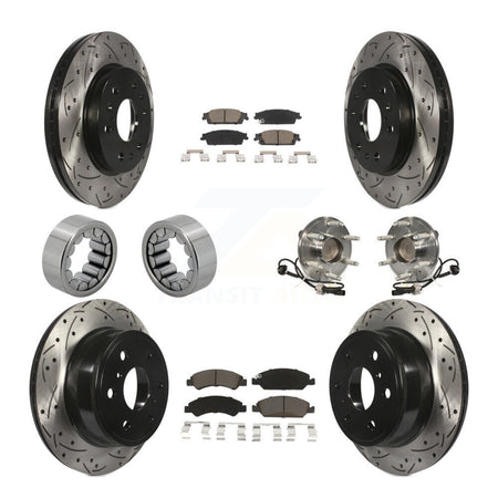 Front Rear Hub Bearing Coat Brake Rotor Pad Shoe Kit (10Pc) For GMC Sierra 1500 Chevrolet KBB-120401