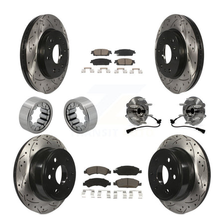 Front Rear Hub Bearing Coat Brake Rotor Pad Shoe Kit (10Pc) For GMC Sierra 1500 Chevrolet KBB-120402