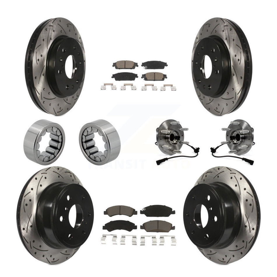 Front Rear Hub Bearing Coat Brake Rotor Pad Shoe Kit (10Pc) For GMC Sierra 1500 Chevrolet KBB-120402