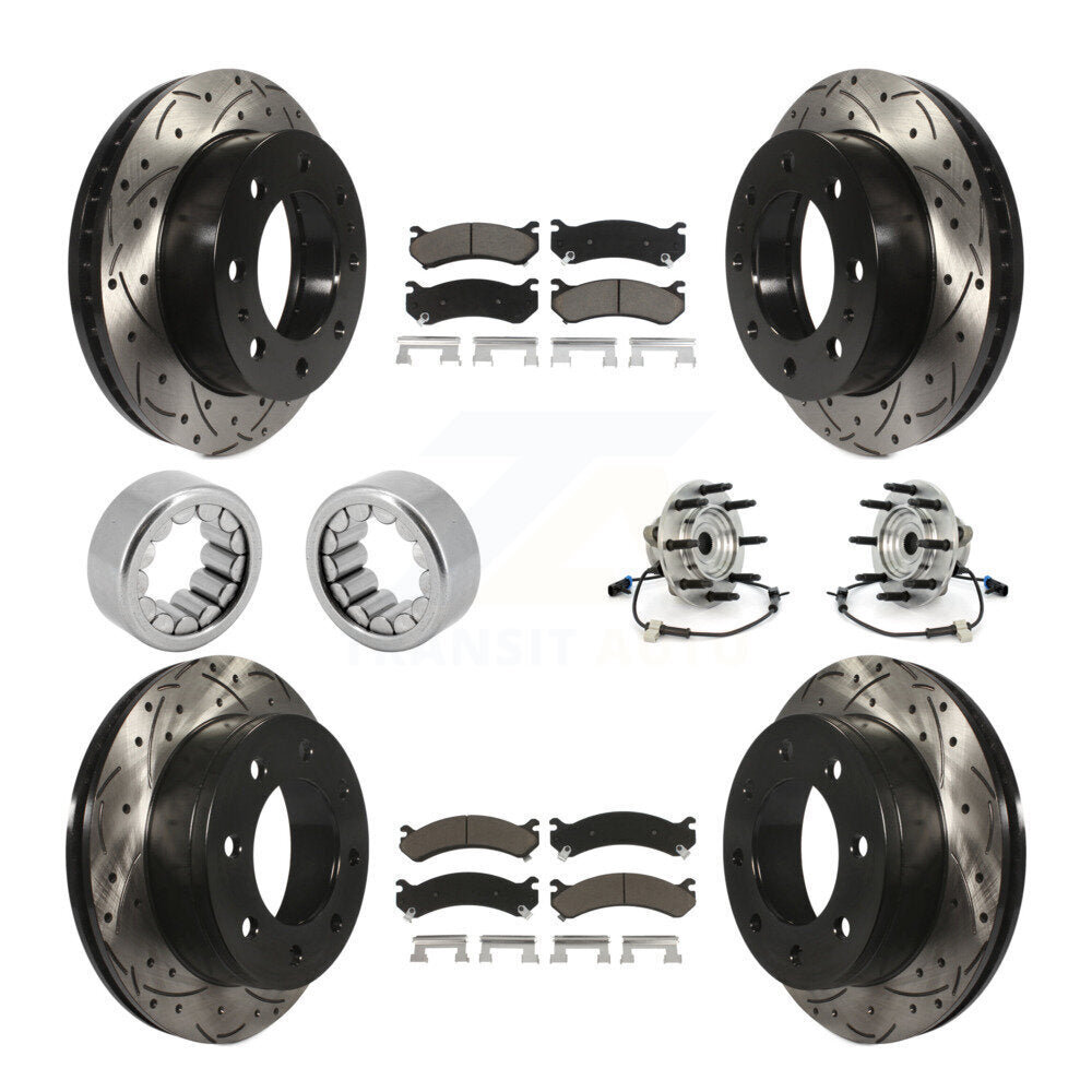 Front Rear Hub Bearings Coated Disc Brake Rotors And Pads Shoes Kit (10Pc) For Hummer H2 KBB-120432