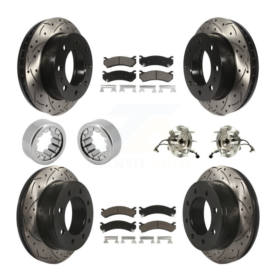 Front Rear Hub Bearing Coat Brake Rotor Pads Shoe Kit (10Pc) For Chevrolet Silverado 2500 KBB-120434