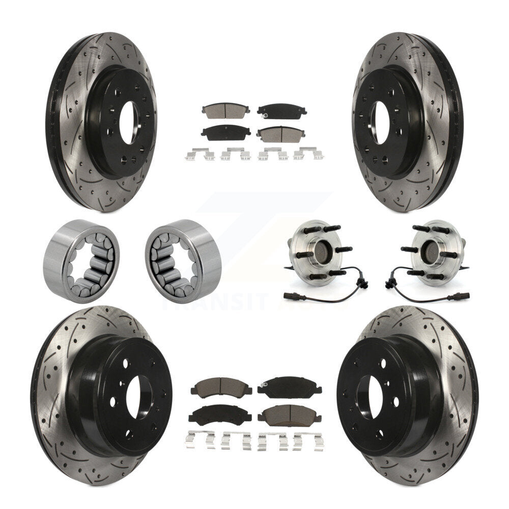 Front Rear Hub Bearing Coat Brake Rotor Pad Shoe Kit (10Pc) For Chevrolet GMC Sierra 1500 KBB-120450