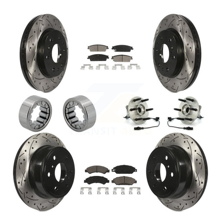 Front Rear Hub Bearing Coated Brake Rotor Pad Shoe Kit (10Pc) For Chevrolet Avalanche GMC KBB-120454