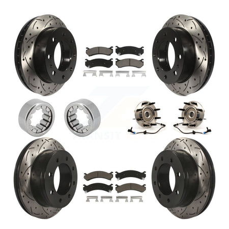 Front Rear Bearing Coated Brake Rotor Pad Shoe Kit (10Pc) For Chevrolet Silverado 2500 HD KBB-120464